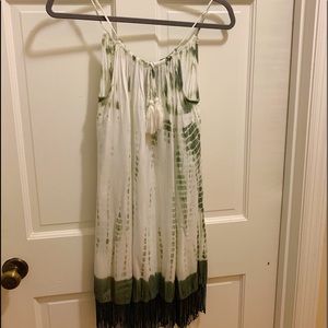 FAB’RIK green and white tie dye dress